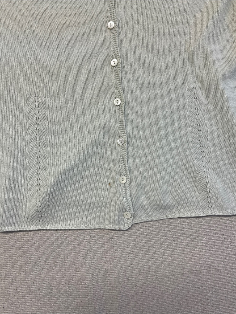 Italian 100% Cashmere Light Green Button Cardigan Sweater - Picture 6 of 14